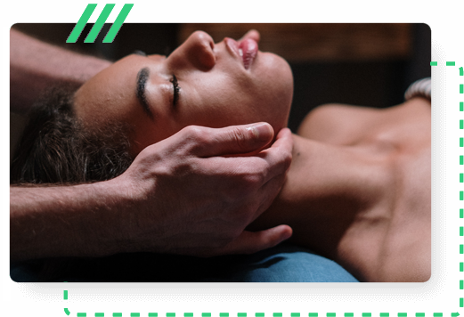 Woman getting a neck massage